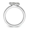 thumbnail image 5 of Auriga Fine Jewelry 925 Sterling Silver White Topaz Double Heart Ring Size 8for Women, 5 of 6