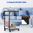 thumbnail image 4 of SolidPal Adjustable C Shaped Side Table, Rolling End Table with Storage Basket, Slide Under Couch for Living Room Bedroom, 4 of 7