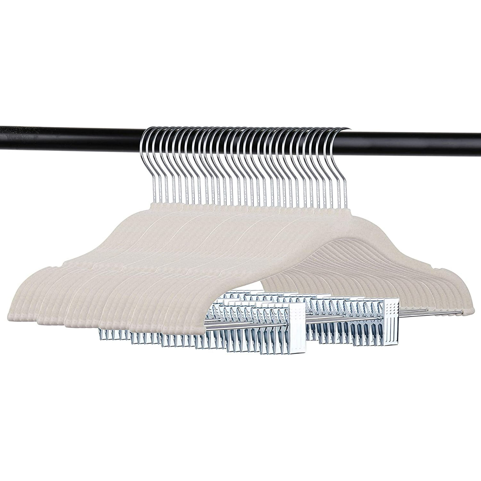 30 Pack Kids Velvet Hangers Children S Clothes Hangers Baby Hangers With Clips Off White Walmart Canada