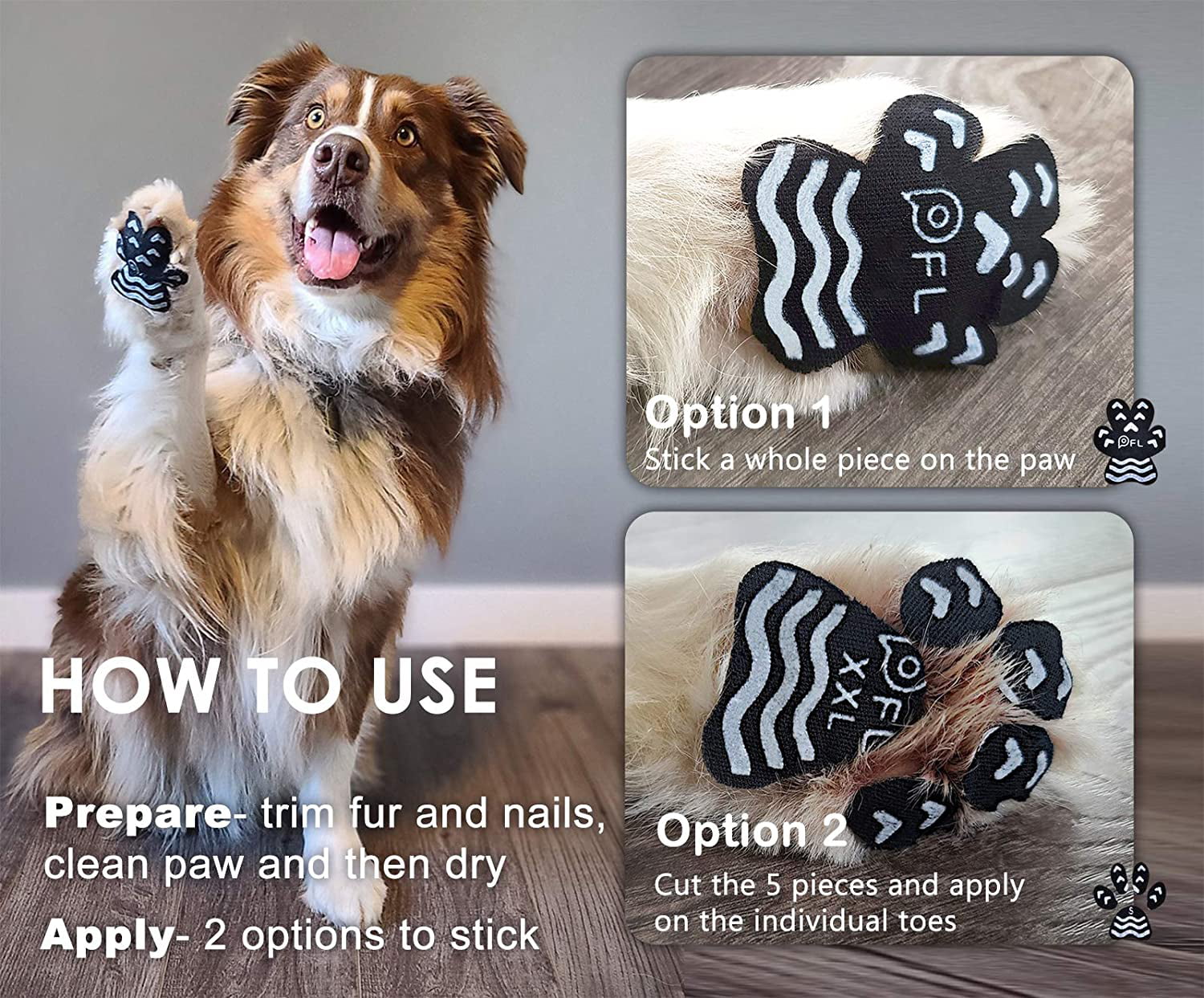 Anti Slip Paw Grips Pads,Provide Dog Foot Traction & Paw Protection on Hardwood Floor,for Senior Dog with Mobility Issue 
