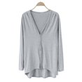 thumbnail image 2 of Bovemsi Cardigan Sweaters for Women Ladies' V Neck Front Short Rear Long Irregular Sleeve Cardigans Lightweight, 2 of 9