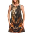 thumbnail image 1 of Disketp Jungle Meditating Lion para Vestido sin Mangas para Mujeres, Vestidos de Verano para Mujeres, Casual y Holgado para la Playa, 1 of 7
