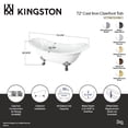 thumbnail image 4 of Aqua Eden VCTND7231NC2 72-Inch Cast Iron Oval Double Slipper Clawfoot Tub (No Faucet Drillings) in White/Polished Brass, 4 of 5