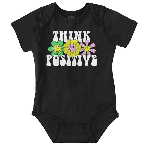 Inspirational Think Positive Saying Romper Boys or Girls Infant Baby Brisco Brands NB