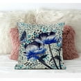 thumbnail image 2 of Amrita Sen Designs  20 x 20 in. Three Roses with Butterfly Broadcloth Indoor & Outdoor Zippered Pillow - Indigo, Blue & Dark Green, 2 of 4