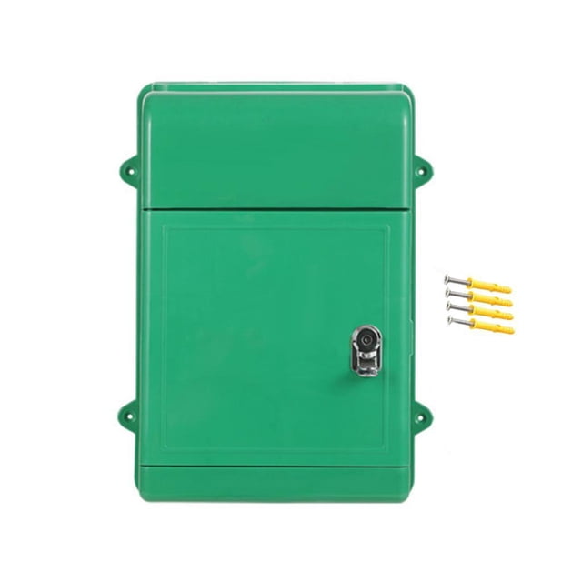 Buzón de pared con llave, resistente al desgaste, práctico, con cerradura hueca en la parte trasera. Verde