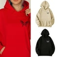 thumbnail image 2 of Womens Aesthetic Punk Long Sleeve Hoodie Hiphop Butterfly Print Graphics Oversized Loose Sweatshirt Tops Streetwear, 2 of 9