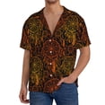 thumbnail image 3 of Fotbe Orange Dreamcatcher print Short Sleeve Button Down Shirts for Men Casual Summer Beach Wrinkle Free Shirt-Large, 3 of 7
