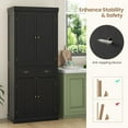 thumbnail image 6 of DORTALA Tall Kitchen Pantry Cabinet, Wood Storage Cupboard with Shelves Adjustable, Cabinets & Drawer, Utility Freestanding Storage Cabinet for Living Room, Hallway, Kitchen, 6 of 14