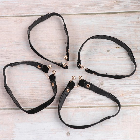 OULII 4Pcs High Heel Shoe Straps Black Elastic Anti Loose Detachable Shoelace for Comfortable Fit