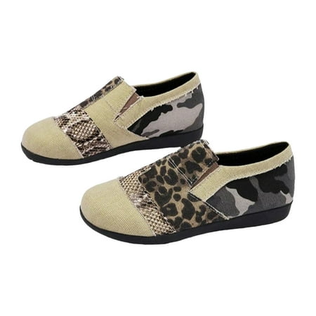 QYZEU Women Gym Shoes Women Sandals Ladies Retro Patchwork Large Size Lightweight Slippers Flat Bottom Casual Shoes Walking Shoes Cloth Shoes Women Khaki 41