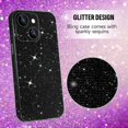 thumbnail image 3 of Compatible with iPhone 14 Glitter Case Women Girls Bling Sparkle Phone Case Camera Lens Protection Slim Soft Bumper Shockproof Protective Cover for iPhone 14 6.1 inch, Black, 3 of 6