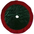 thumbnail image 2 of Northlight 26-Inch Dark Green With a Red Velveteen Border Christmas Tree Skirt, 2 of 3
