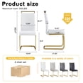 thumbnail image 5 of JUFU Dining Chairs Set of 4, White PU Leather Side Chairs, High Back, Gold Cantilever Base for Dining & Kitchen, 5 of 9