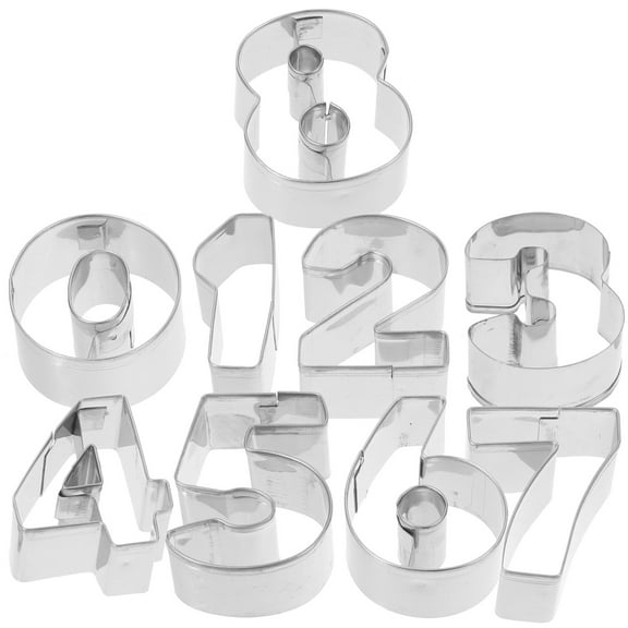 AURARMLET Number Shape Cookie Cutters 10Pcs Food-Grade Silicone For Home Baking And Professional Cake Shop