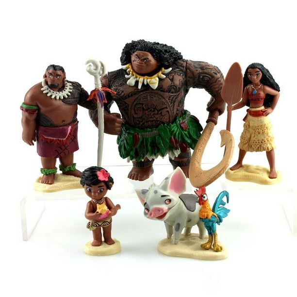Jouets Disney 5 pièces/ensemble dessin animé film Vaiana Moana princesse  Maui chef Tui Tala Heihei Pua figurine décoration jouets pour enfants 