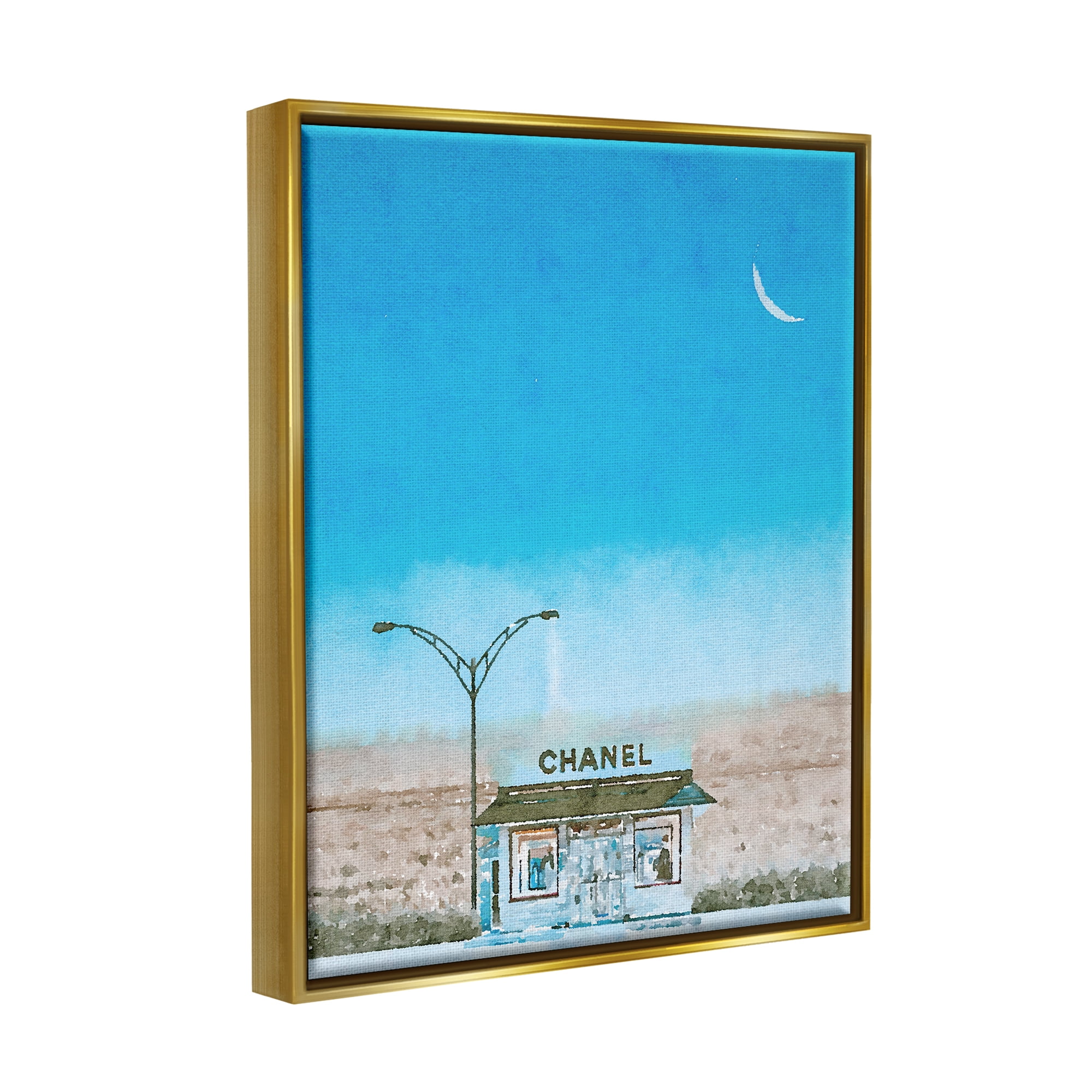 Stupell Glam Brand Storefront Rural Landscape Beauty & Fashion Painting Gold Floater Framed Art Print Wall Art