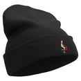 thumbnail image 4 of Uganda Crane Logo Embroidered 12 Inch Long Knitted Beanie - Black OSFM, 4 of 5