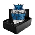 thumbnail image 1 of Urna para Cenizas Trupoint Memorials Pequeña Azul Oscuro con Plata, 1 of 7