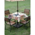 thumbnail image 4 of Outdoor Tablecloth with Umbrella Hole for Patio/Picnic/Party/Camping, Coastal Starfish Waterproof Table Cloth Square Cover Washable, Ocean Fish Beach Seaweed Marine Coral (60"x 60"), 4 of 9