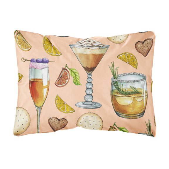 Carolines Treasures BB5200PW1216 Drinks and Cocktails Peach Canvas Fabric Decorative Pillow, 12H x16W, multicolor