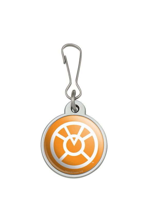 Green Lantern Blackest Night Orange Lantern Logo Jacket Handbag Purse Luggage Backpack Zipper Pull Charm