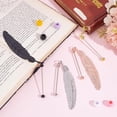 thumbnail image 4 of 8 Pcs Beadable Bookmarks DIY Metal Blank Bar Bookmark for Beads 4 Colors Filigree Feather Modern Bookmark Craft Zinc Alloy Bookmarks Pendant Bar for Student Teacher Supplies, 4 of 7