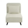 thumbnail image 4 of 3 in 1 Foldable Linen Chaise Lounge with Adjustable Backrest, Footrest & Detachable Pillow, Convertible Chair Bed, Accent Chair, Small Space Sofa Bed for Living Room, Bedroom and Office, Beige 74537, 4 of 11