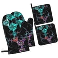 thumbnail image 1 of Fractal Multicoloured Abstract Oven Mitts and Pot Holders Sets Baking Sets for Kitchen Bbq Gloves Heat Resistant Cooking Esthetic Coloured 4 Pieces, 1 of 8