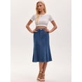 thumbnail image 7 of DARING DIVA Women's Denim Ruffle Below Knee Fishtail Jean Skirts Small Blue, 7 of 7