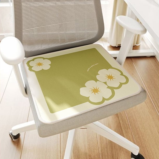 Fiudx Decoraciones navideñas para interiores Cojín de seda de hielo Cojín de oficina Transpirable Cómodo No relleno Estable Antideslizante Cojín fácil de limpiar