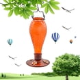 thumbnail image 3 of Hanging Hummingbird Feeder Hand Blown Glass Bird Feeder 22 Oz Garden Backyard Decoration,Orange Color,, 3 of 6