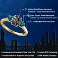 thumbnail image 2 of Gem Stone King 10K Yellow Gold Green Mystic Topaz and London Blue Topaz Engagement Ring for Women | 2.24 Cttw | Oval 8X6MM | Gemstone November Birthstone | Size 7, 2 of 6