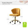 thumbnail image 2 of HULALA HOME Home Office Desk Chair with Gold Wheels, Small Cute Vanity Chair with Back for Bedroom, Adjustable Rolling Task Work Seat for Women/Girls, Mustard, 2 of 7