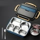 thumbnail image 5 of Xihbxyly Fiambrera de Acero Inoxidable con 5 Compartimentos, Apta para Microondas, Mantiene La Comida Caliente, Ideal para El Trabajo y La Escuela, Ligera y Portátil, 1500 Ml, Colores Azul y Rosa, 28, 5 of 6