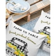 thumbnail image 2 of Pack of 2 Outdoor Pillow Covers, FARM TO TABLE PICKED LEMONS Lattice Truck Waterproof Square Throw Pillowcase Cushion Decorative Pillow Covers for Couch Patio Tent, 18x18 in, 2 of 6