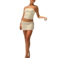 thumbnail image 2 of VISgogo Mujeres Wrap Chest Tops, Sin Mangas Fuera del Hombro Chaleco Cintura Alta Adelgazante Casual Fiesta Verano Traje VISgogo  moda, 2 of 6