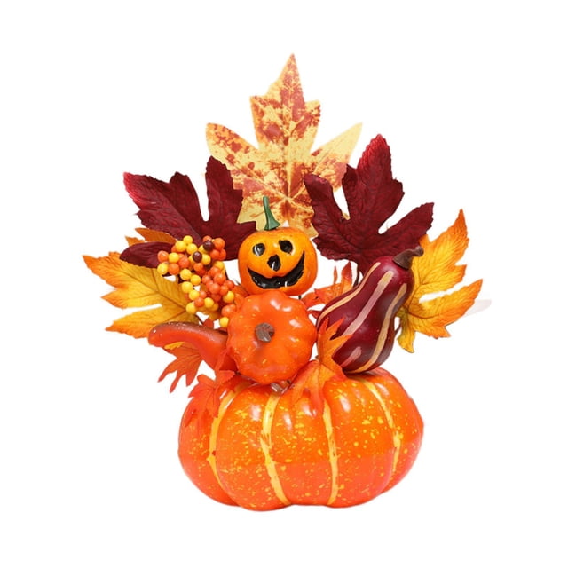 Adorno de calabaza de Halloween, centro de mesa de comedor, decoración artística novedosa para Estilo G