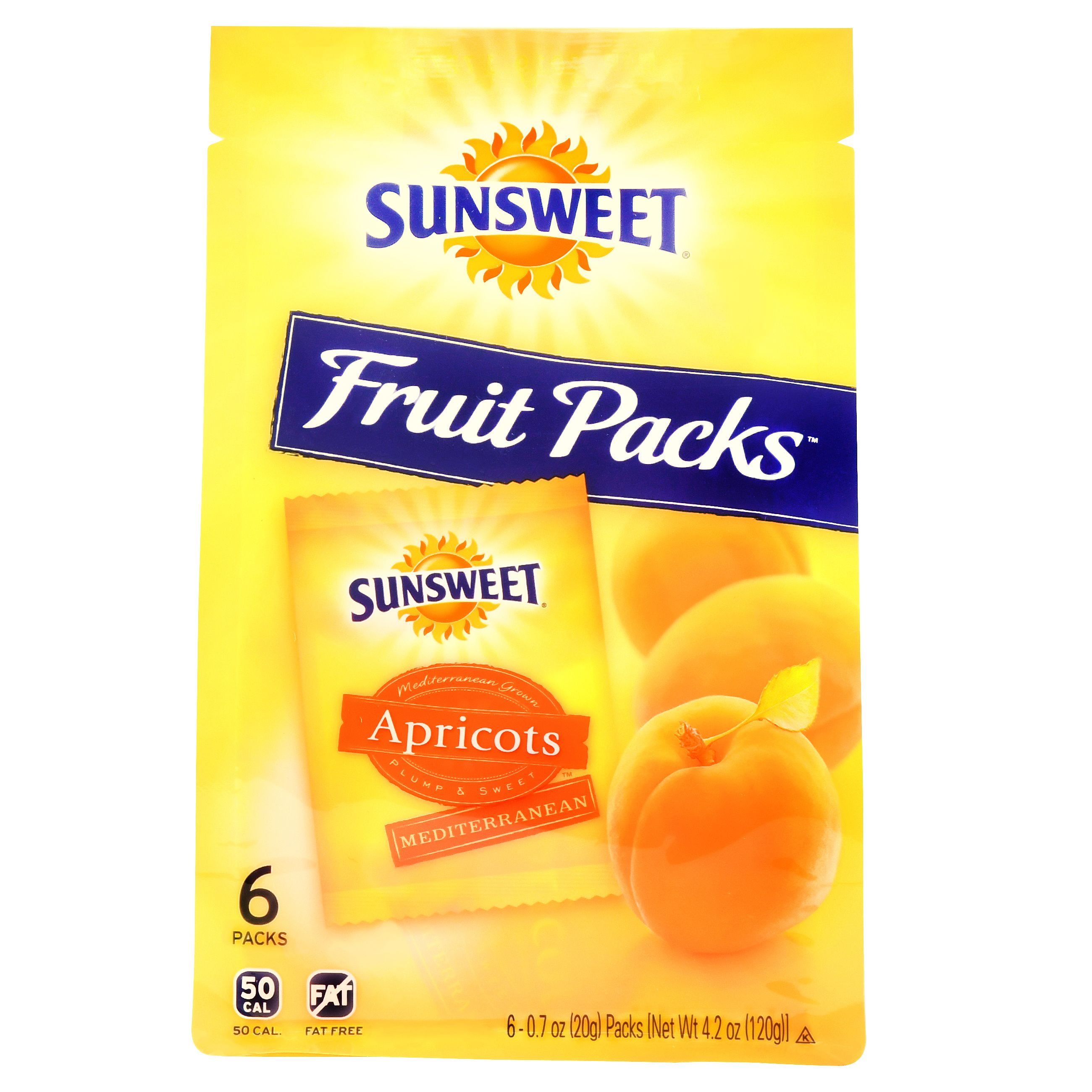 Sunsweet Dried Apricots Fruit Packs, 0.7 Oz., 6 Count