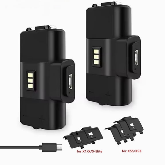 Rechargeable Controller Battery Pack for Xbox One/Xbox Series X,2x1100mAh Batteries Pack with USB-C Charging Cable for Xbox Series S|X/Xbox One S/One X/One Elite Remote Play and Charge Kit