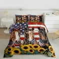 thumbnail image 2 of Homewish 3D Brown Horse Bedding Comforter Set, American Flag Print Twin Comforter Sets, Vibrant Rustic Sunflower Reversible Bedding Set, Microfiber Bedroom Decor, 2 Pieces, 2 of 8