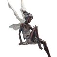 thumbnail image 4 of 2 Uds Escultura Hada Las Flores Estatua Sentada Resina para Paisajismo en El Patio (negro), 4 of 9