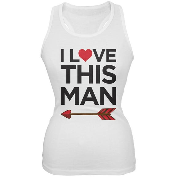 I Love This Man White Juniors Soft Tank Top - Large