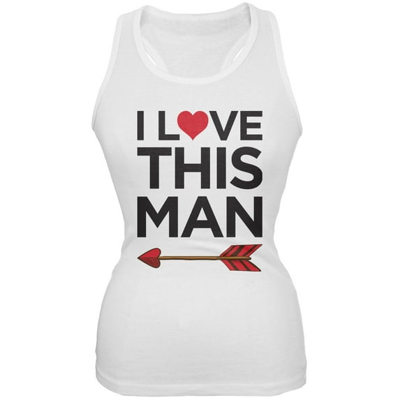 I Love This Man White Juniors Soft Tank Top - X-Large