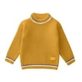 thumbnail image 4 of Hessimy Kids Cardigan Long Sleeve Solid Color Button Sweater Girls Boys Crew Neck Winter Warm Sweater Button Cardign Pullover Knit Outerwear Lightweight (Yellow,18-24 Months), 4 of 4