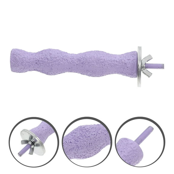 GAXIRE Violet Natural Wood Bird Perch with Sand for Cage, Nail Grinding and Foot Exercise Accessory