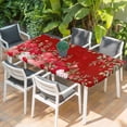 thumbnail image 2 of Love Heart Valentines Day Table Cloths for 4 Foot Rectangle Tables, Botanical Eucalyptus Red Patio Waterproof Elastic Fitted Tablecloths, Washable Rectangular Table Cover for Camping, 2 of 8