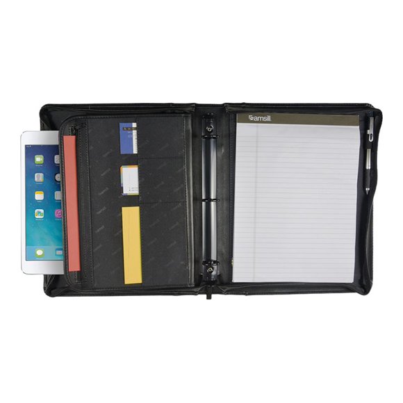 Samsill Regal - Dossier Zippé pour Tablette - Cuir - Noir - 10.1 Pouces