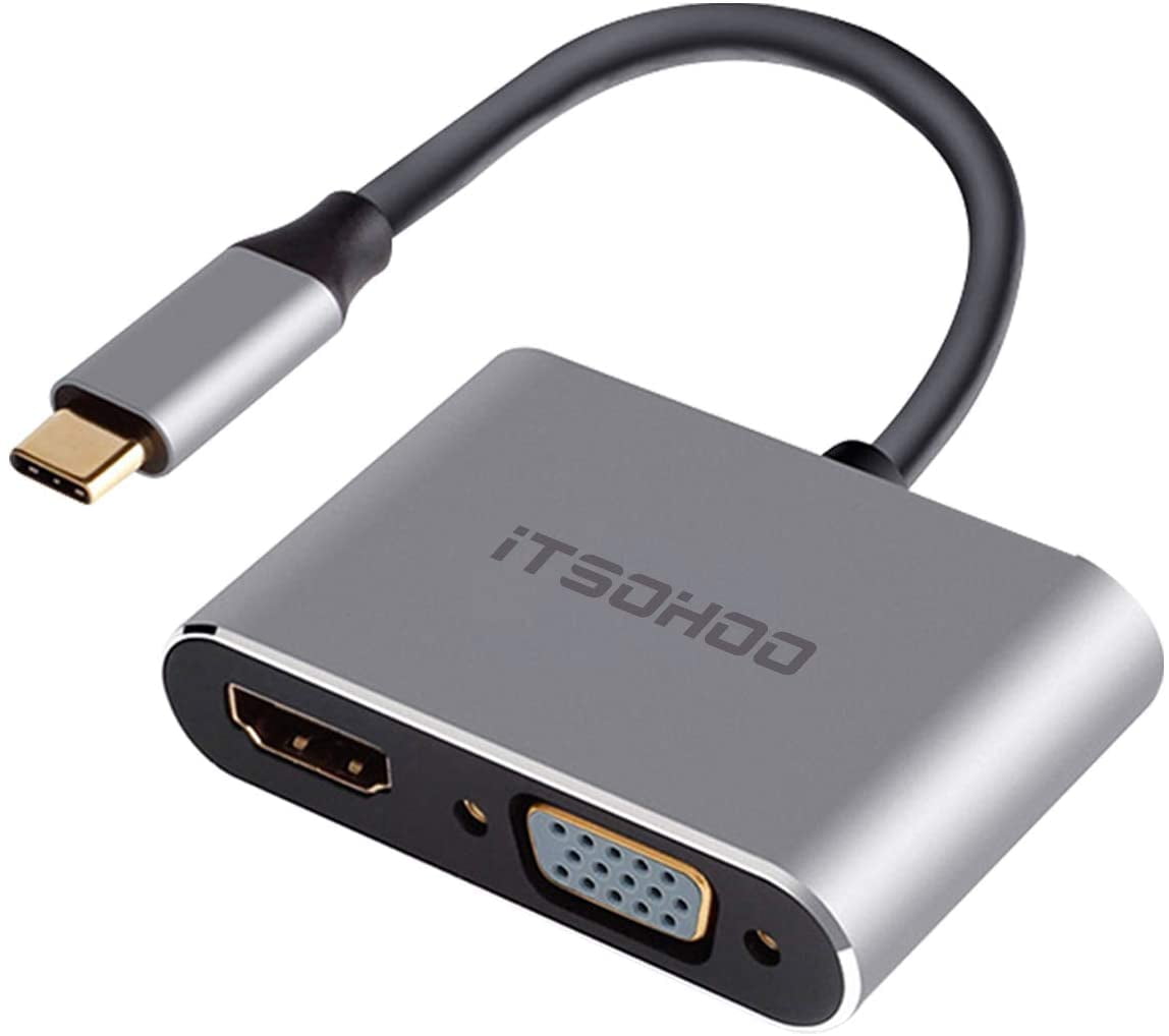 Monograph Trække ud fordrejer USB C to HDMI VGA Adapter, USB Type C Thunderbolt 3 to VGA HDMI 4K  Converter for MacBook Pro/Air 2020 - Walmart.com