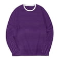 thumbnail image 6 of SAWOBUUN Mens Long Sleeve Striped T-Shirt Crew Neck Casual Basic Stripes Pullover Tee Tops, 6 of 6